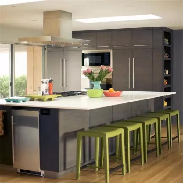 Modern Lacquer Finish Marble Kitchen Cabinets Self Assemble