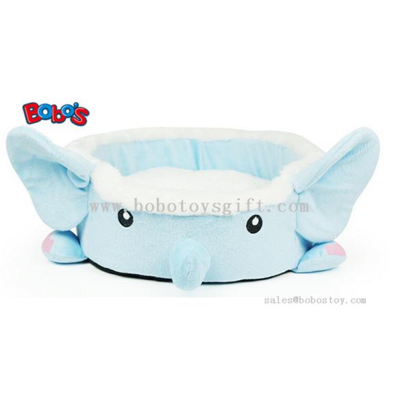 Lovely Plush Cartoon Blue Elephant Shape Pet Bed for Puppy Cat Dog
