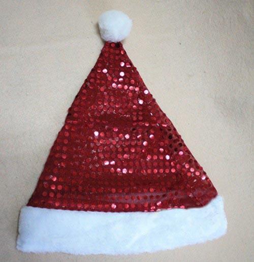 Personalized Plush Toys Dancing Christmas Hat with Gold Podwer , Red / Blue