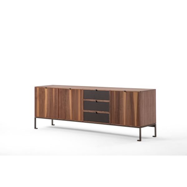 Kitchen Cabinet Furniture 180cm Modern Rustic Wood Rattan Sideboard for Living Room Dining Room