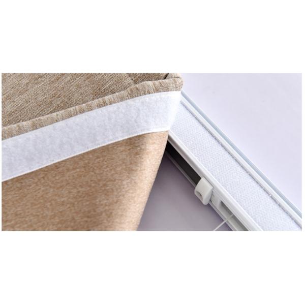 Modern smart remote motorized blue grey brown fabric Roman blinds customized for living bed book room blackout