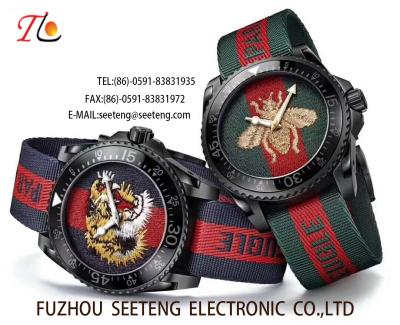 Big Dial Embroidered Wrist Watch Men's Watch