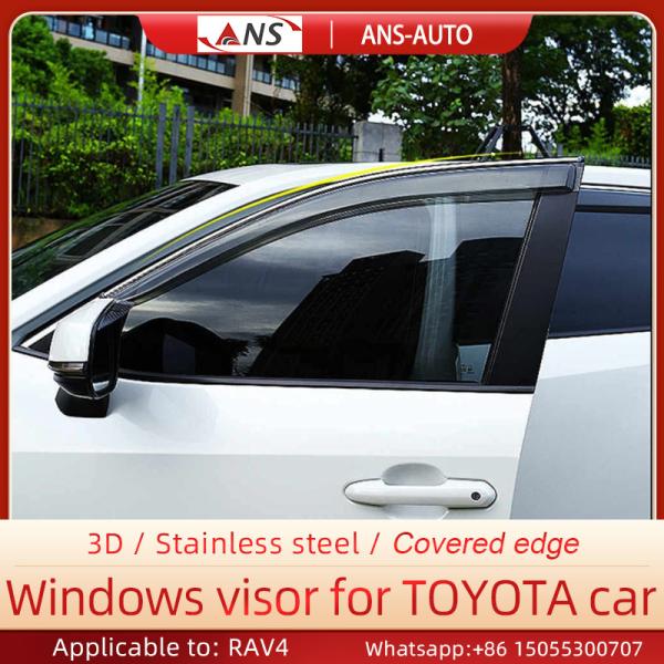Tinted Toyota Smoke Window Visor Side Deflectors With Acrylic Strip