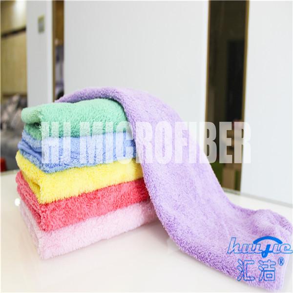 Super soft piped 80% polyester and 20% polyamide 40*60cm square coral fleece kitchen cleaning towel