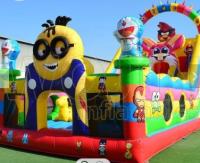 Thème de dessin animé Grand château gonflable fête d'anniversaire maison gonflable