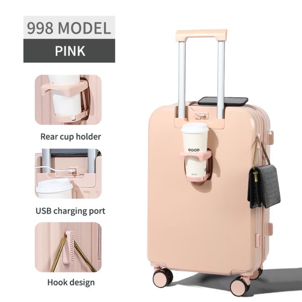 (998) Porteur de tasse de bagages style internet célèbre 20 pouces 24 roue universelle mot de passe boîte 26 durable et solide valise de voyage valise