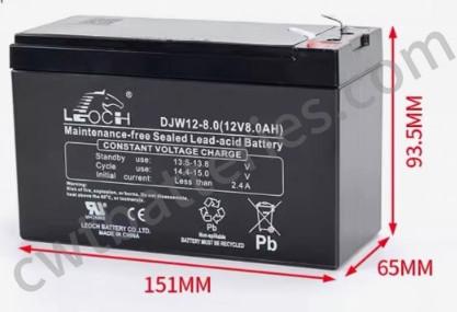 DJW12-8 12V 8AH UPS Leoch Sealed Lead Acid Battery For Mobility Scooter
