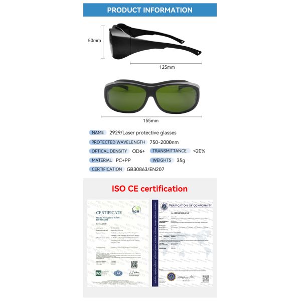 OD6 LASER 532 laser protection glasses laser protector laser eye protection co2 laser protection glasses 750-2000nm laser level glasses protective glasses for laser laser goggles laser protect glasses