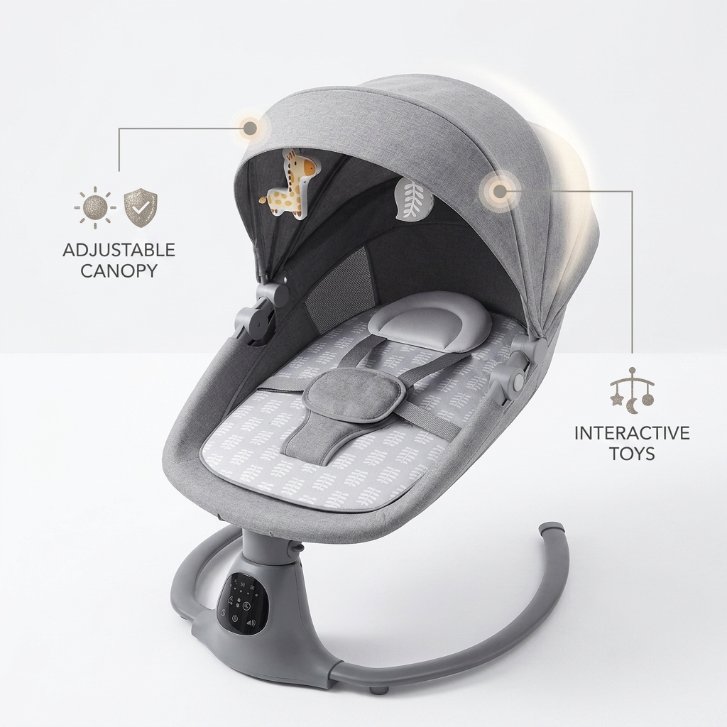 Baby Store Resale Infant Swing Rocker Private Label Packaging Retail Ready with