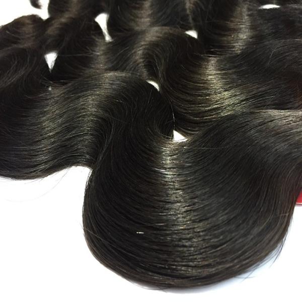 Hot Selling 100% Human Hair Extensions Natural Black  Brazilian Virgin Hair Body Wave With 4*4Inch Free Part  Closures
