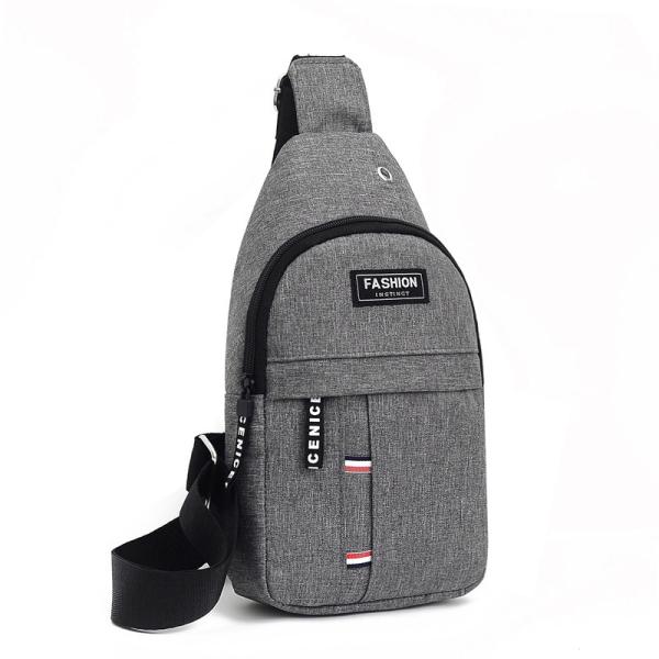 Custom Logo Earphone Hole Men's Sling Bag for Daily Life and Sport in Versatile Style
