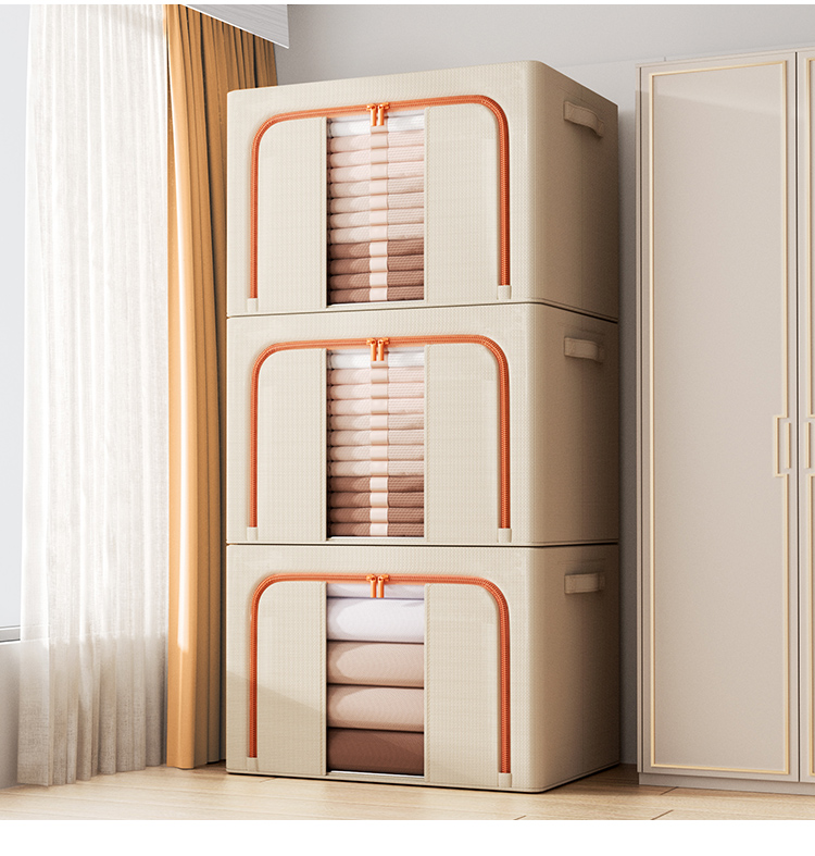 Manufacturer Wholesale Foldable Sturdy Fabric Multi Size Large Capacity Storage Box Clothing and Quilt Storage Box