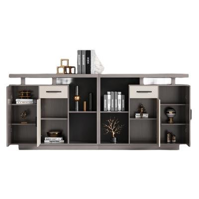 Commercial Furniture Long Office Cabinet with Modern Design and Wood Panel Partition