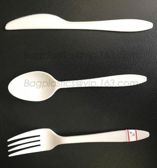 biodegradable and compostable PLA cutlery set, food cutlery set, biodegradable cutlery knife fork spoon