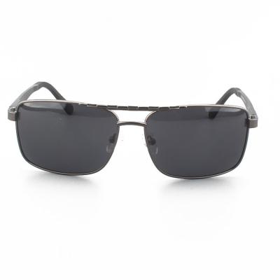 Double Bridges Polarized Square Metal Frame Sunglasses