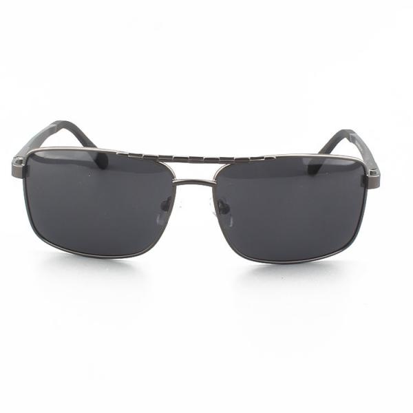 Double Bridges Polarized Square Metal Frame Sunglasses