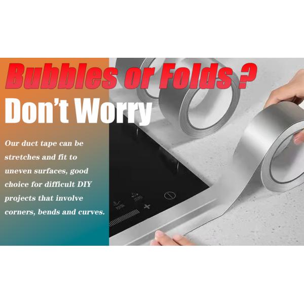 Aluminum Tapes (3.9Mils), 2'*65 Feet Foil Tape, Metal Insulation Tape, Heavy Duty Duct Tape With Adhesive Backing