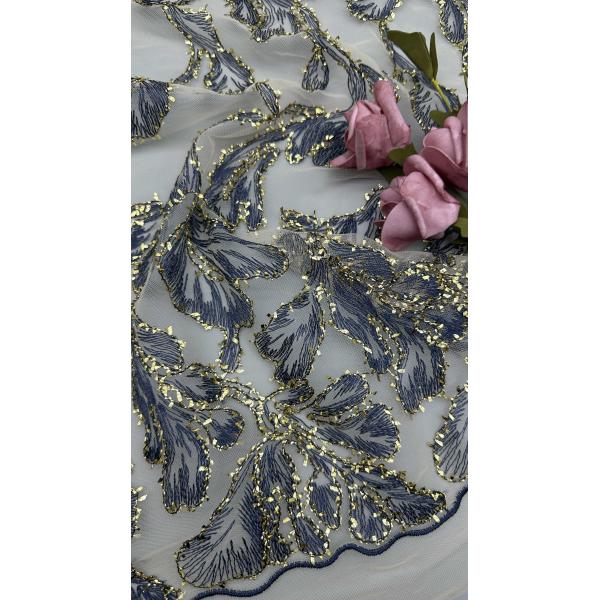 Metallic Lace Fabric High Quality Elegent Wedding 60 Yards Embroidery Fabric