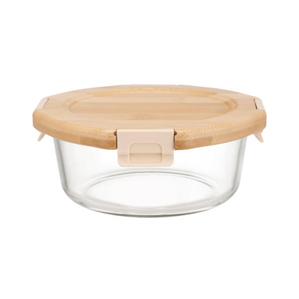 Oven Safe Transparent Glass Food Storage Containers With Bamboo Lids Cool Lock