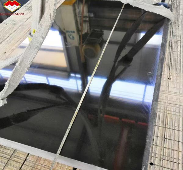 Pure Black Color Granite Slab Polished Surface Finishing Big Slab Form