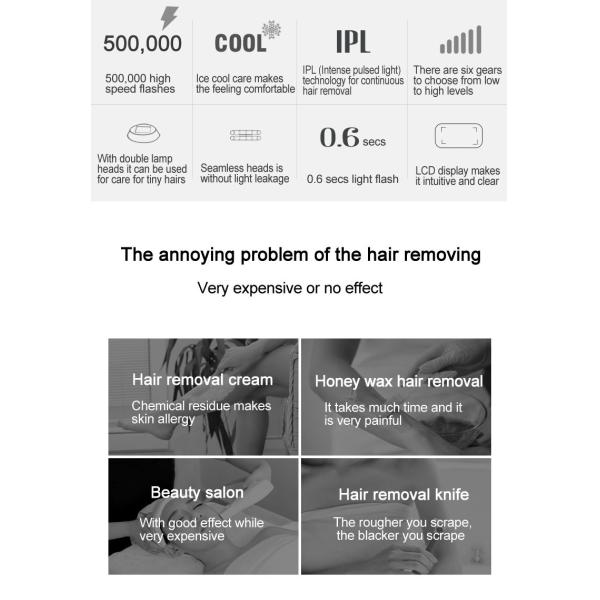 Double Lamp Heads Ice Compress Ipl Hair Removal Epilator