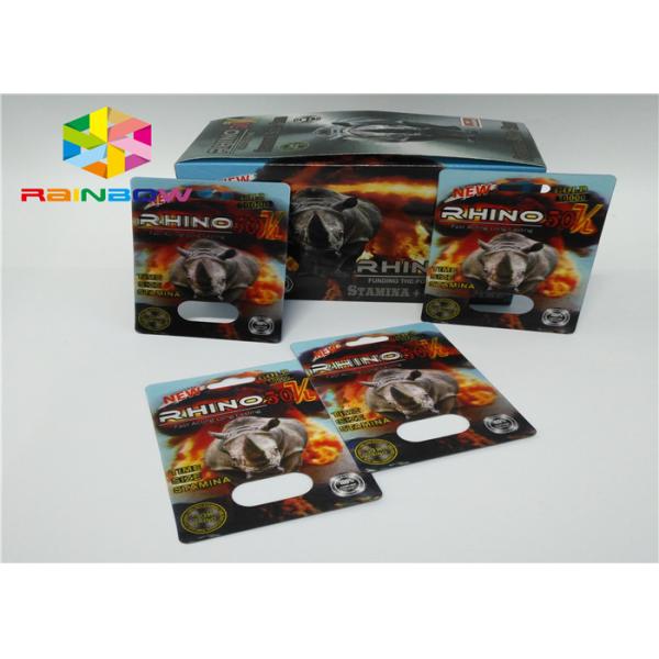 Мужской пакет волдыря таблеток повышения упаковывая карту волдыря носорога 3Д для пакета капсул