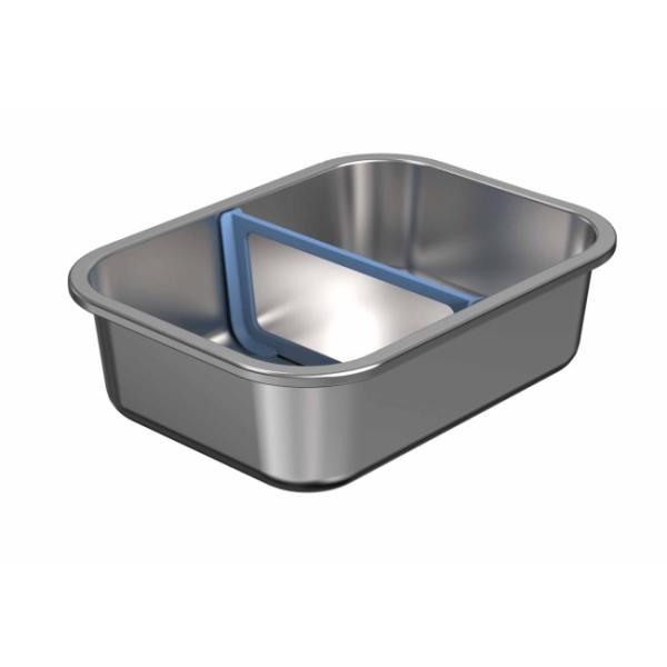 Stainless Steel Food Storage Container With Removable Divider And Glass Lid