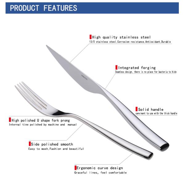 No Rust Sustainable Forged Matte Finish 1810 Stainless Steel Flatware