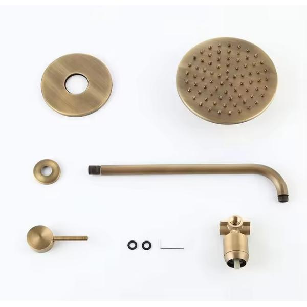 Modern Design Style Bathroom Shower Set Antique Brass Wall Mount Shower Faucet Combo Trim Kit