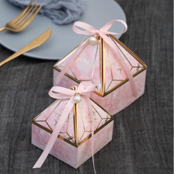 Caja de regalo de empaquetado de la pirámide del papel del recuerdo los 8*7cm el 10*8.5cm