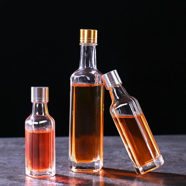 Botella de vidrio de distribución de aceite de oliva para cocina Botella de vidrio personalizada 50ml 100ml 500ml