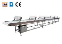Esteira transportadora de alimentos semiautomática feita de aço inoxidável com resfriamento e resfriamento