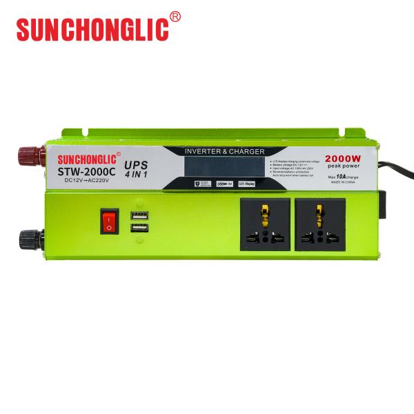 2000Wインバーター＆充電器 2 in 1 デバイス DC 12V to AC 220V