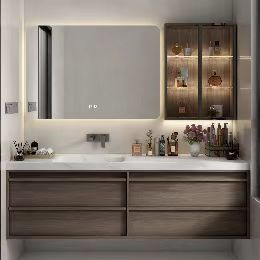Modern Waterproof Custom Bathroom Vanity with Mirror and Vanity Top