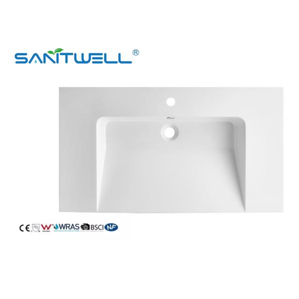 Особенные тазы смолы камня дизайна SWI912 толщиной окаймляют лоснистые белые моя тазы руки для Bathroom гостиницы