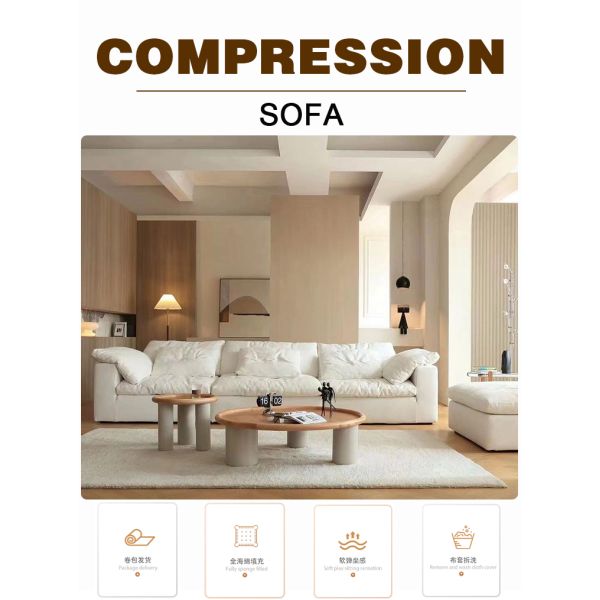 Velvet Modular Sectional Sofa Comfortable L Shape Foam Compressor Cloud Vacuum Sofa Nordic Style Living Room Furniture