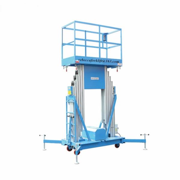 Aluminum Electric Man Lift Double Mast Type 250KG 10 Meter