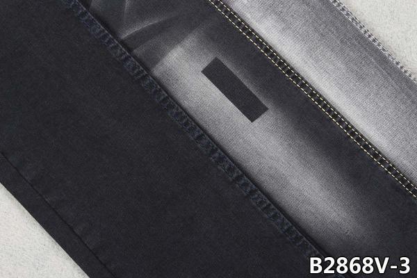 10 OZ Women Jeans Stretch Denim Fabric In Black / Black Color