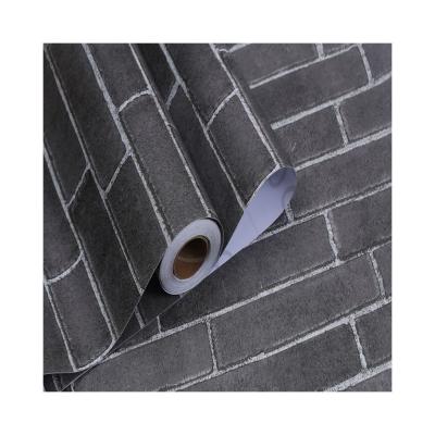 OEM 3D Gray Brick Wallpaper 4ft 2ft Width 3D Brick Wallpaper Self Adhesive