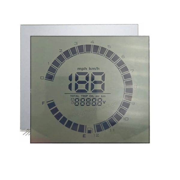 Custom Segmented LCD Display Module for Motorcycle Speedometer Dashboard HTN Monochrome Pin Connector Wide Temperature OEM ODM