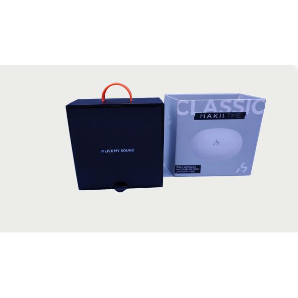 Wireless Electronics Packaging Box With Handle and Sleeve Matt PP lamination, black paper box
