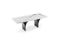 Mesa de jantar italiana de mármore de aço inoxidável mobiliário de sala de jantar mesa de jantar de mármore 8 conjunto