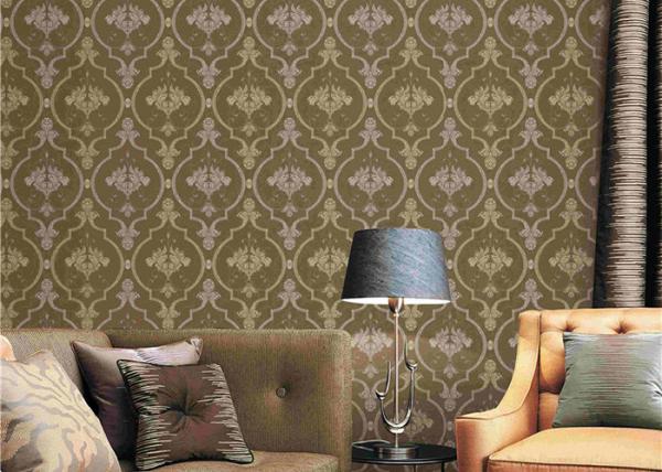 European Damask Printing Embossed Washable Vinyl Wallpaper 0.53*9.5M