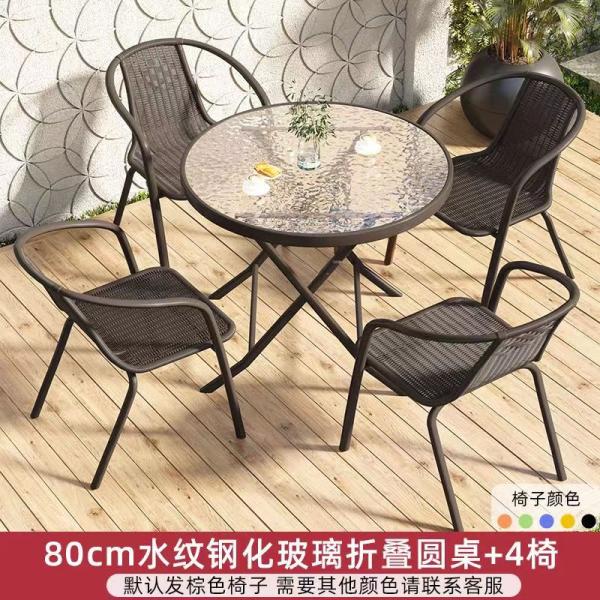 Outdoor Armchair Plastic Material Rattan Armchair Garden Patio Chair Set for Outdoor