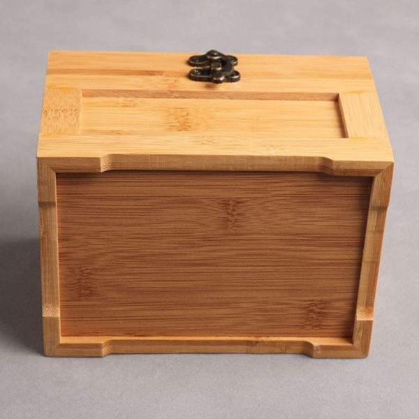 Boîte de rangement de bijoux en bambou avec plateau