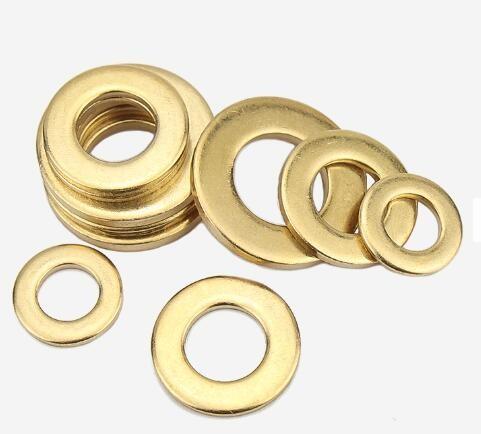 Brass Copper Colored Metal Round Flat Plate Fender Washers Sealing Gasket Punched Ring Washer