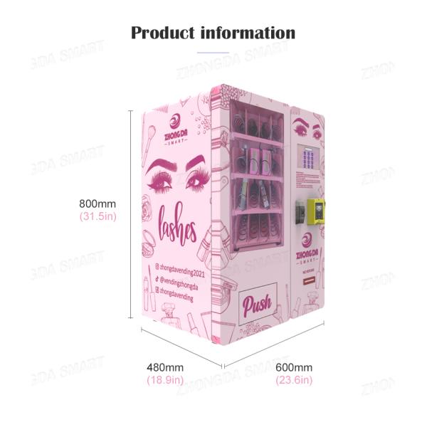 Zhongda New Model Tabletop Mini Lashes Vending Machine Beauty With Coin
