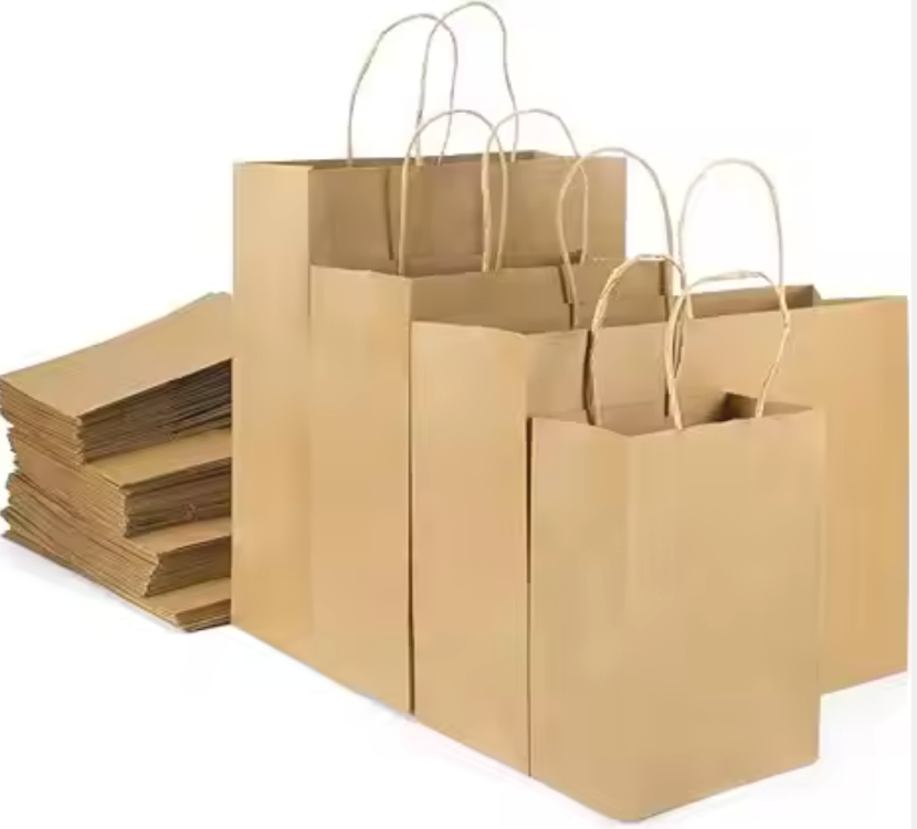 Sac en papier kraft brun à fond plat, de qualité alimentaire, biodégradable et compostable, étanche, pour aliments, biscuits et sandwichs