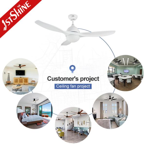 CCC Certified 1stshine White 220V DC Motor 6 Speeds Remote Control LED Ceiling Fan for Home Office