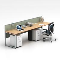 Table de travail modulaire pour 2 personnes taille 2400mm avec cloison en tissu